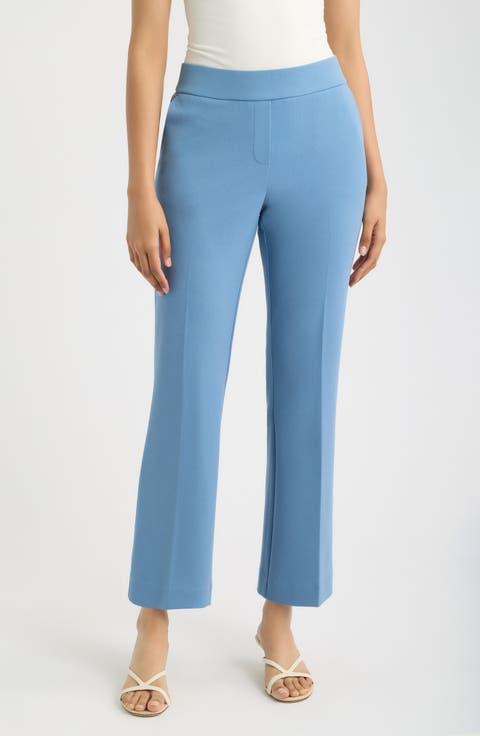 Pull-On Straight Leg Trouser Pants