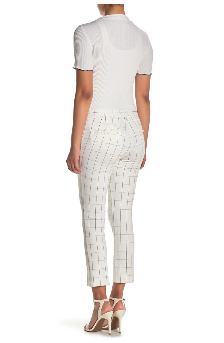 Amanda & Chelsea Windowpane Print Ankle Pants, Alternate, color, Wht/Blk