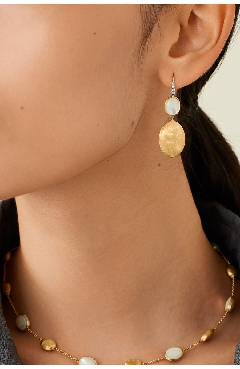 Marco Bicego Siviglia Mother-of-Pearl & Bead Drop Earrings, Alternate, color, Yellow/ White Gold