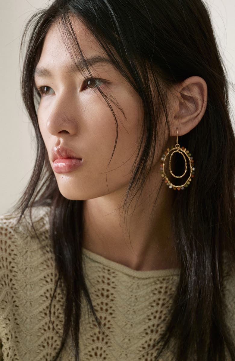 MANGO Mixed Open Stitch Long Sleeve Cotton Sweater, Alternate, color, Sand