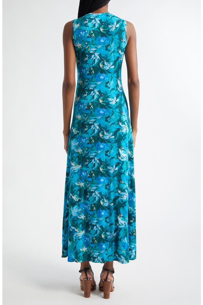 Elise Floral Print Ruffle Sleeveless Maxi Dress, Alternate, color, AZUL