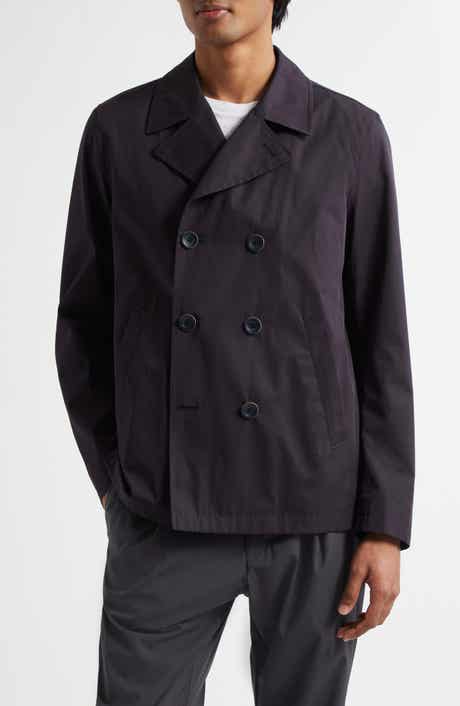 Herno Double Breasted Water Resistant Cotton Peacoat