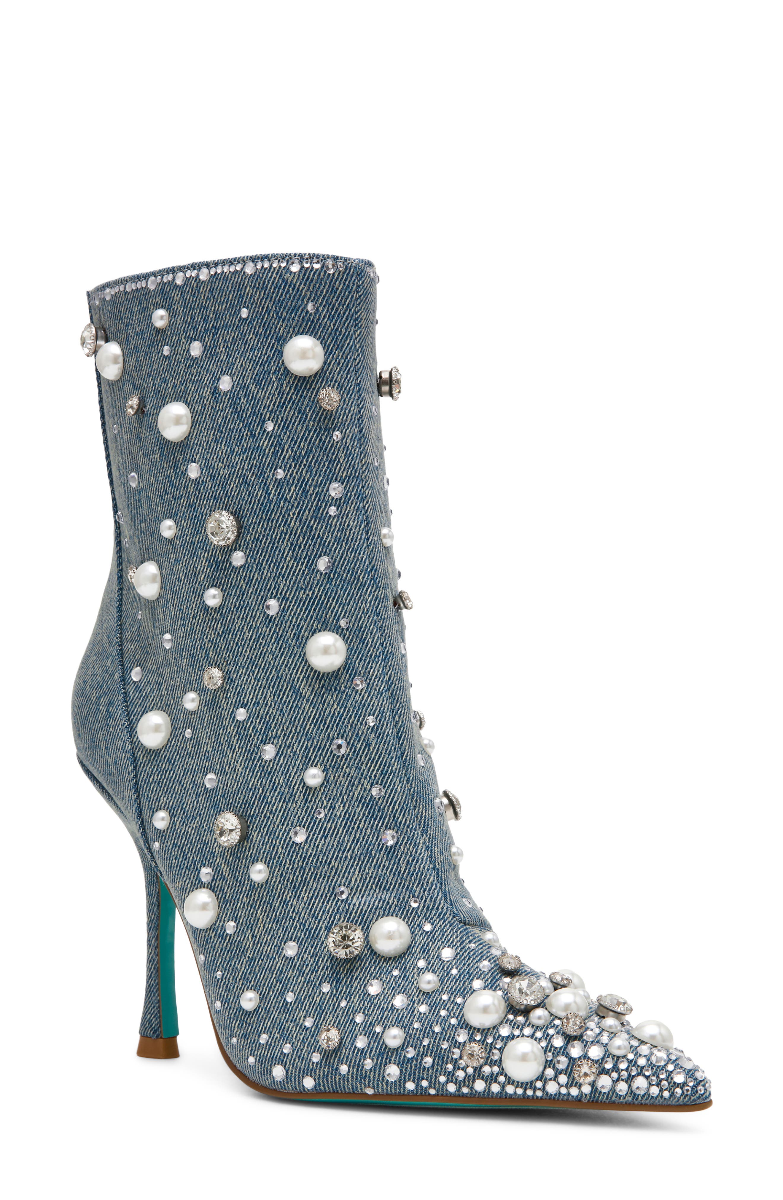 Rocko Embellished Bootie, Main, color, DENIM
