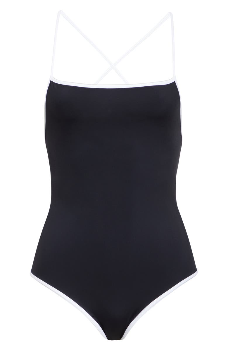 LOULOU DE SAISON Itak One-Piece Swimsuit, Alternate, color, Black/ Ivory