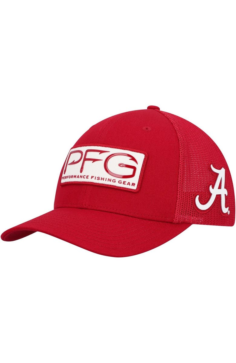 Columbia Men's Columbia Crimson Alabama Crimson Tide PFG Hooks Flex Hat, Main, color, Crimson