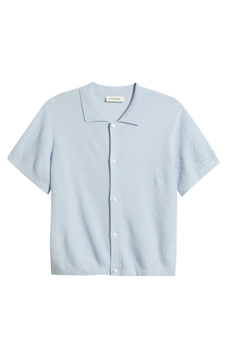 FRAME Short Sleeve Wool Cardigan, Main, color, Pale Blue