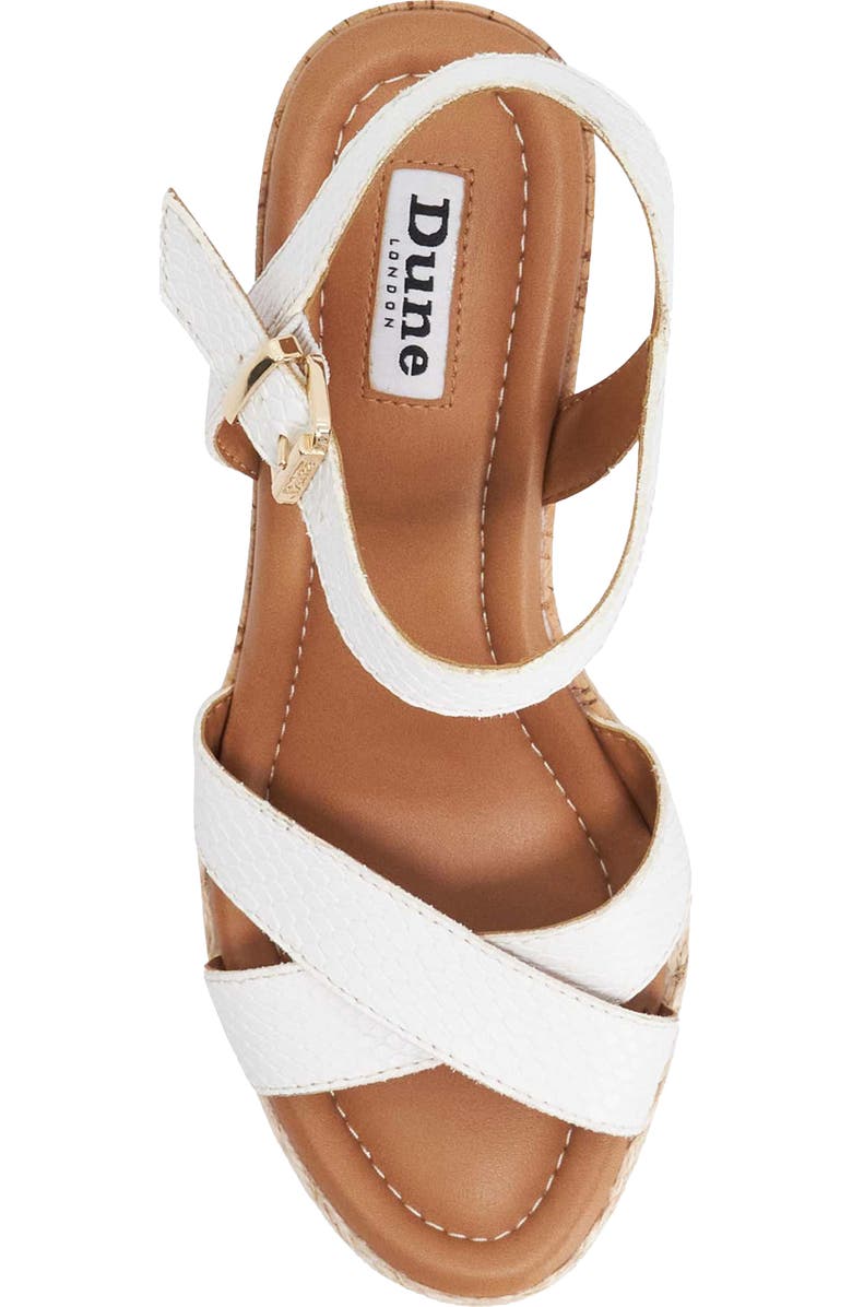 Dune London Kindest Platform Wedge Sandal, Alternate, color, White