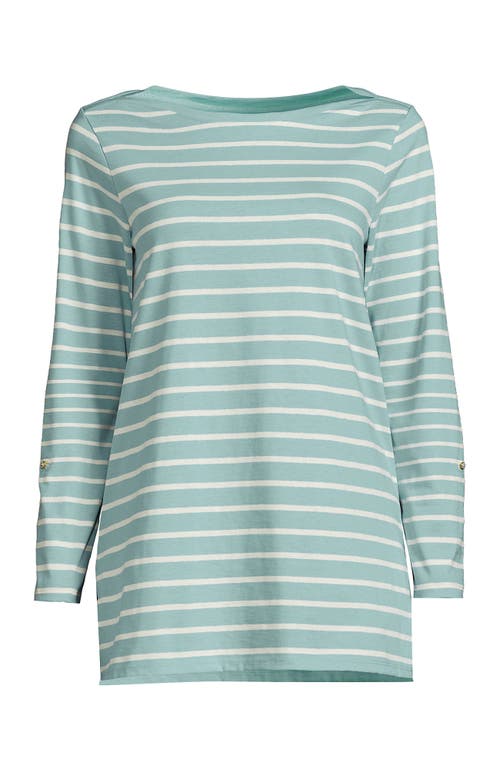 LANDS' END LANDS' END SUPIMA COTTON ADJUSTABLE 3/4 SLEEVE BOATNECK TUNIC 