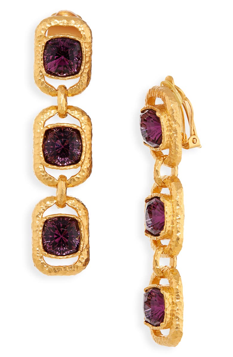 Oscar de la Renta Rectangle Crystal Triple Drop Earrings, Main, color,