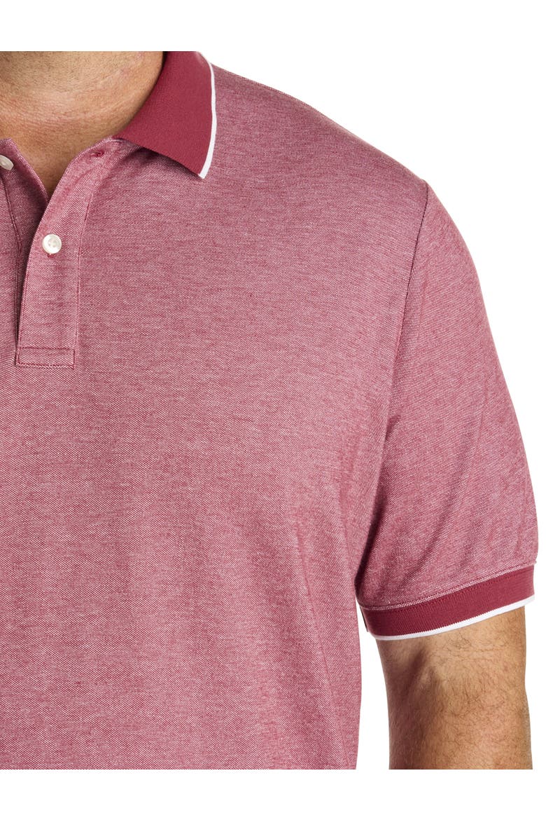Big & Tall Oxford Tipped Polo Shirt, Alternate, color, BURNT RUSSET