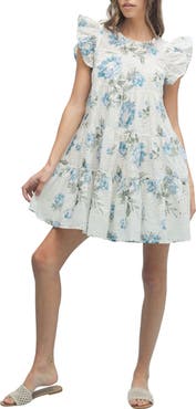 WISHLIST Floral Eyelet Babydoll Dress