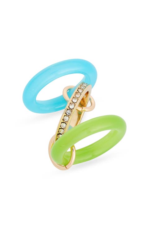 Cubic Zirconia Resin Interlock Ring