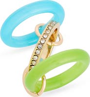 NORDSTROM RACK Cubic Zirconia Resin Interlock Ring