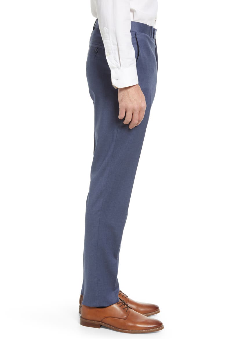 Harker Flat Front Stretch Wool Twill Dress Pants, Alternate, color, MID BLUE