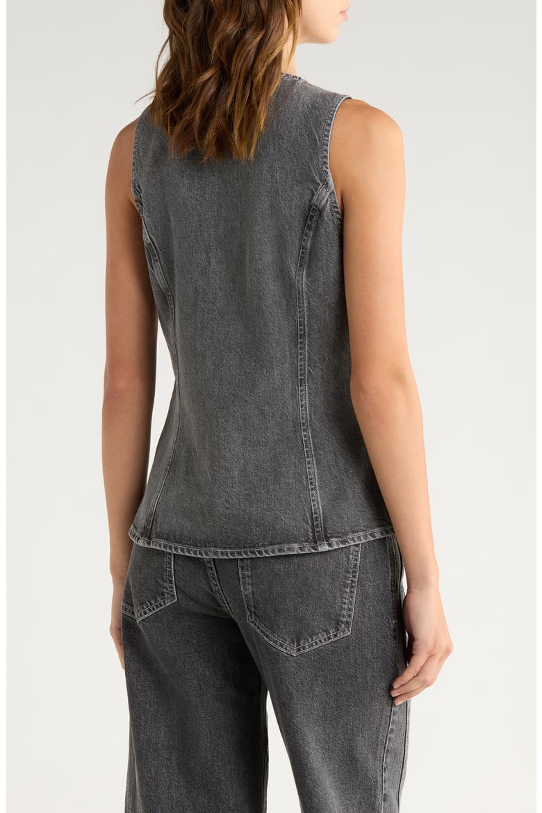 Portola Denim Cutaway Vest, Alternate, color, WASHED CHARCOAL