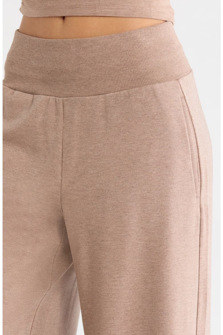 Cozy Fleece Wide Leg Pants, Alternate, color, HTR BROWNIE