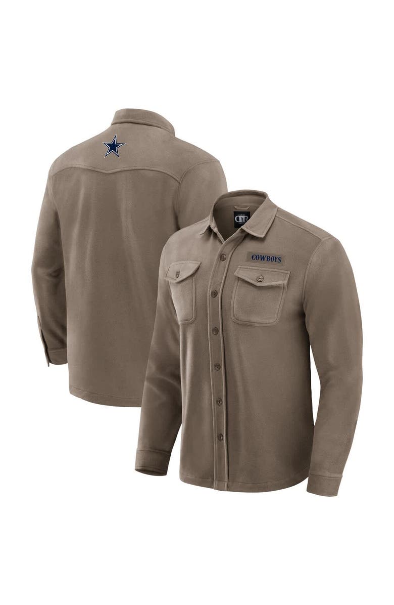 Darius Rucker Collection by Fanatics Men's Darius Rucker Collection by Fanatics Tan Dallas Cowboys Polar Fleece Cozy Button-Up Shirt, Main, color, Tan