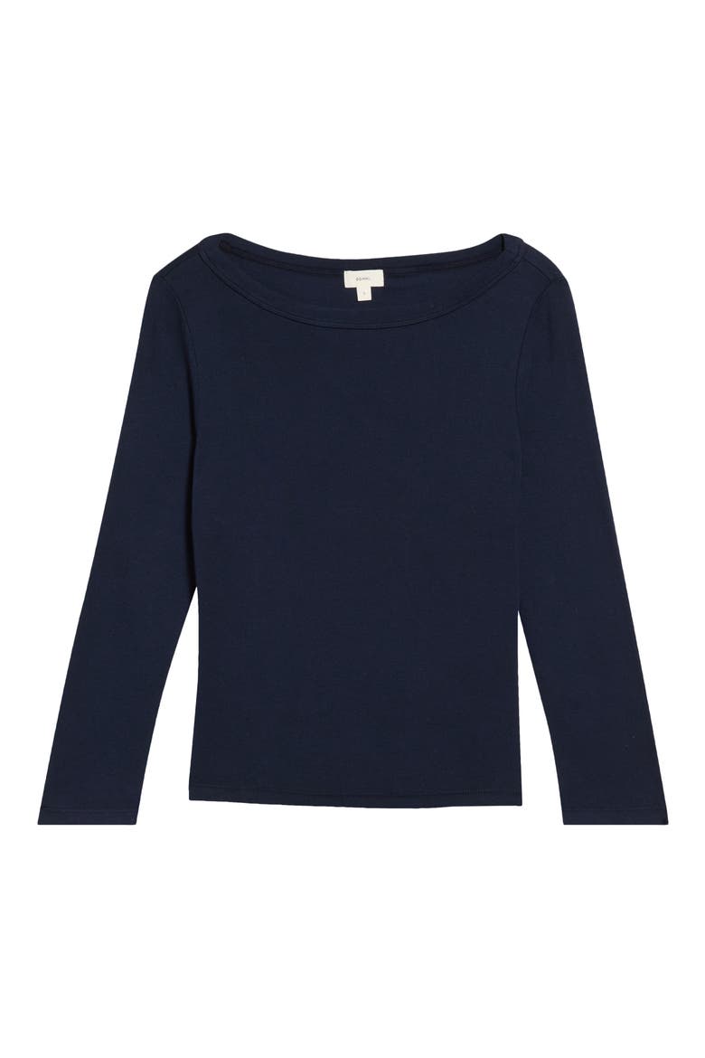 The Baby Rib Boat Neck Top, Alternate, color, NAVY