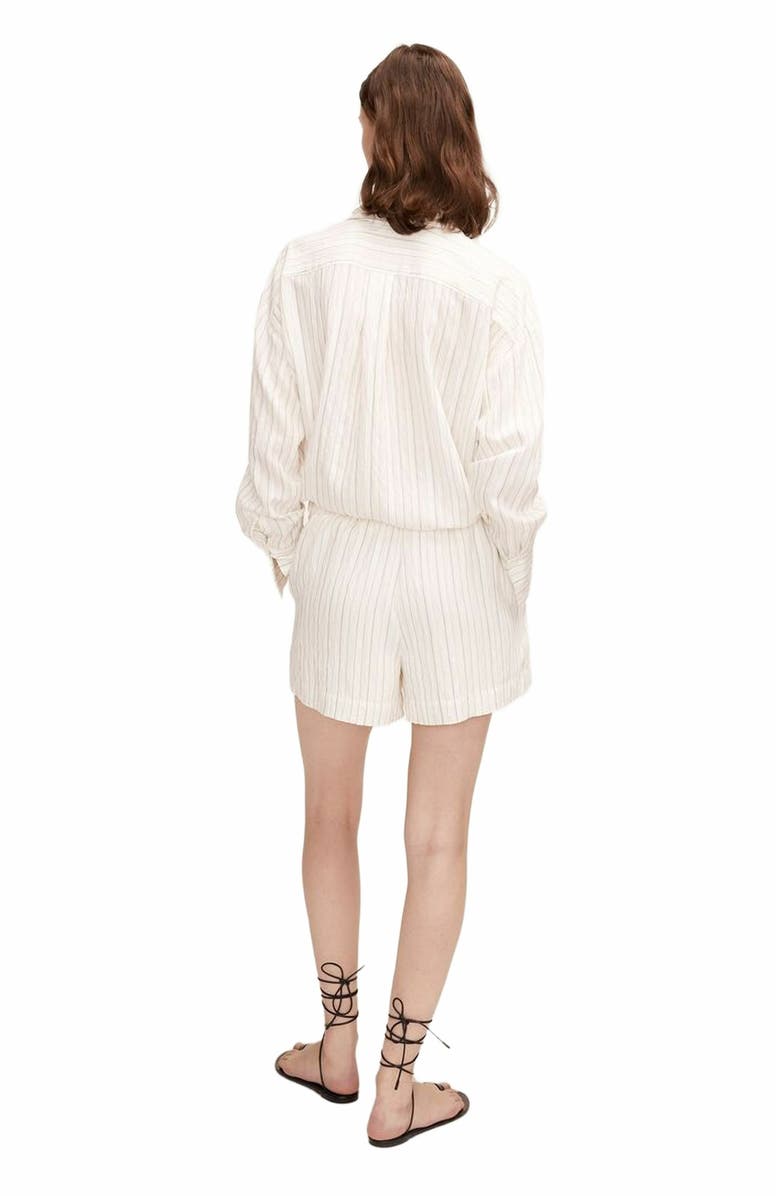 Rebecca Taylor Linen Pajama Short, Alternate, color, Snow Combo