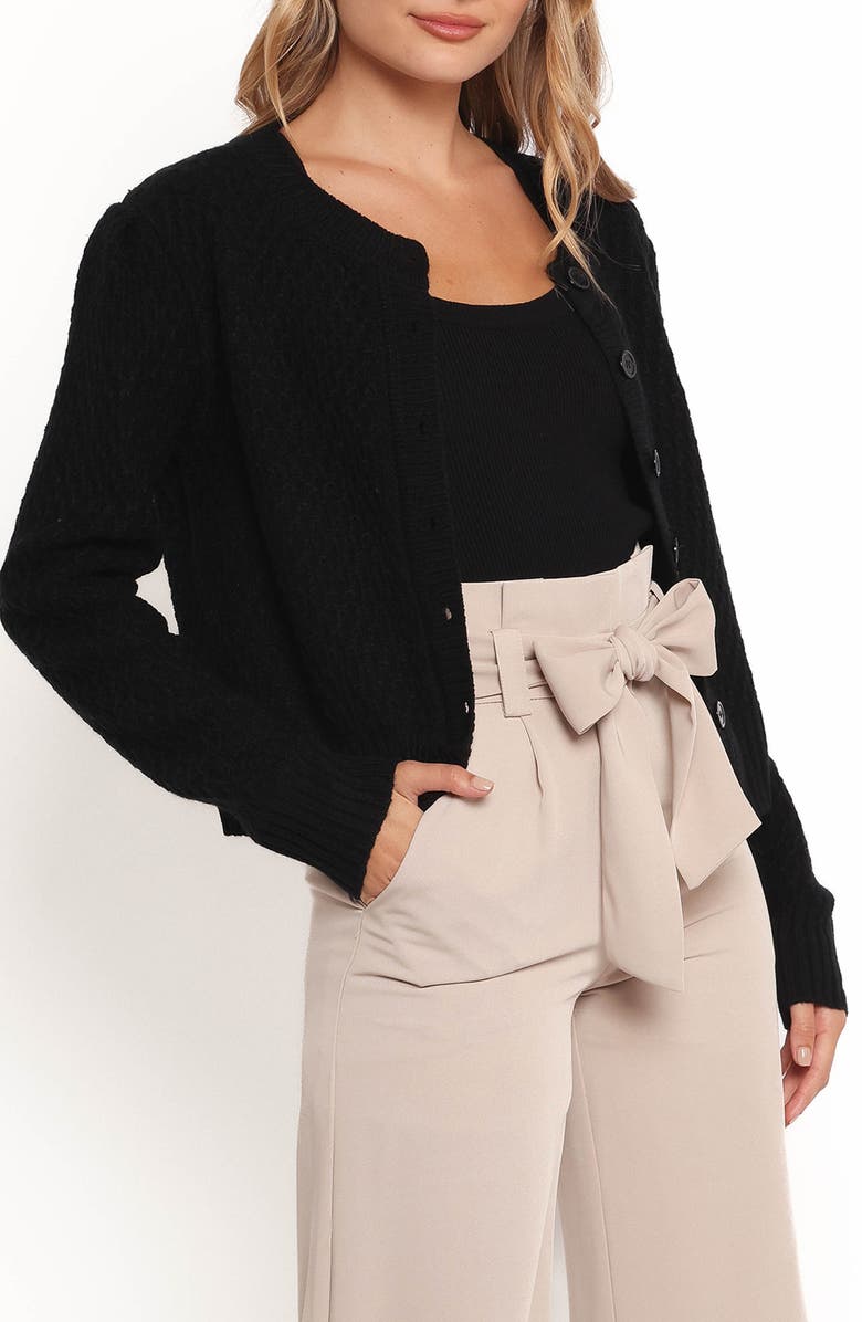 Petal & Pup Ozara Texture Cardigan, Alternate, color, Black