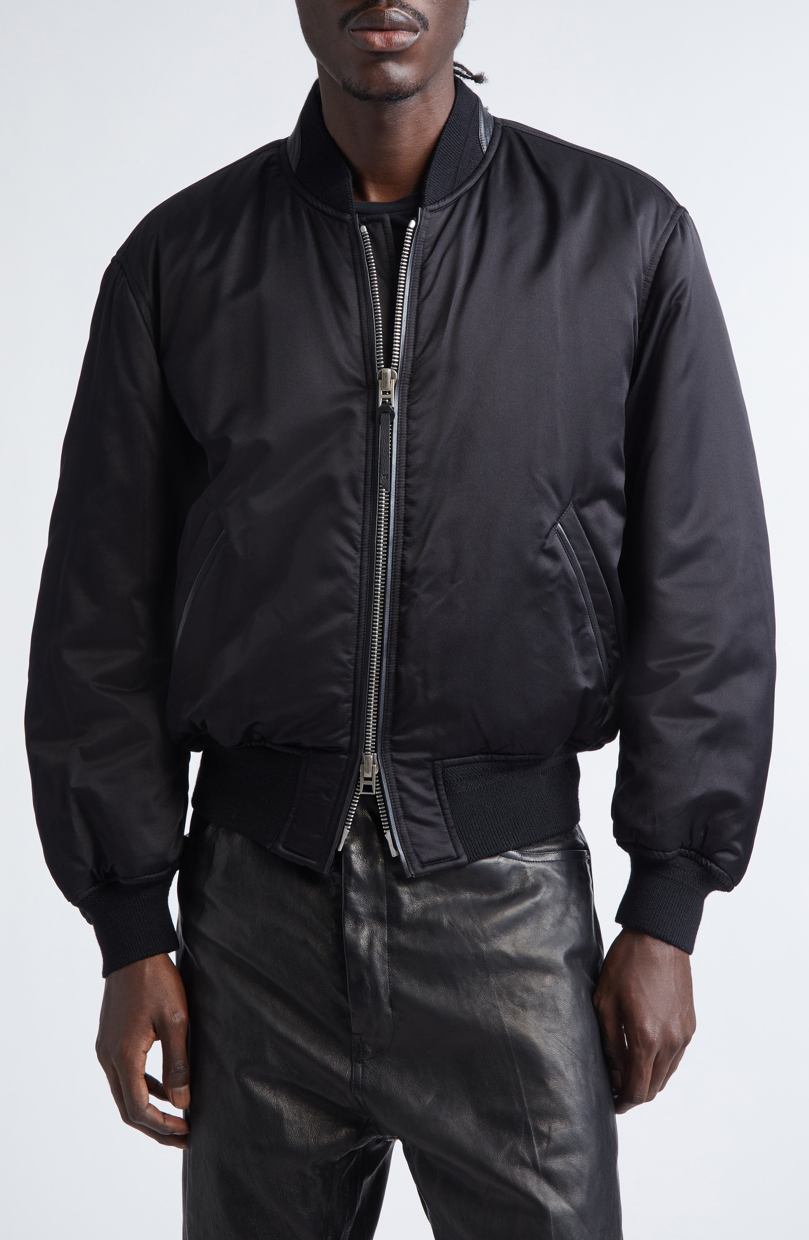 Soft Silk Satin Bomber Jacket
