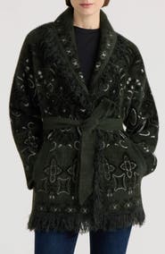 NVLT Paisley Fringe Belted Coatigan