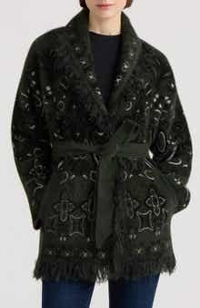 Paisley Fringe Belted Coatigan