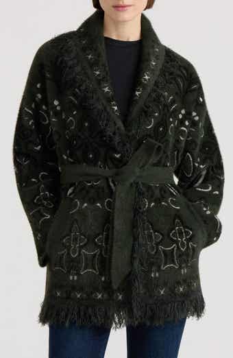 Paisley Fringe Belted Coatigan