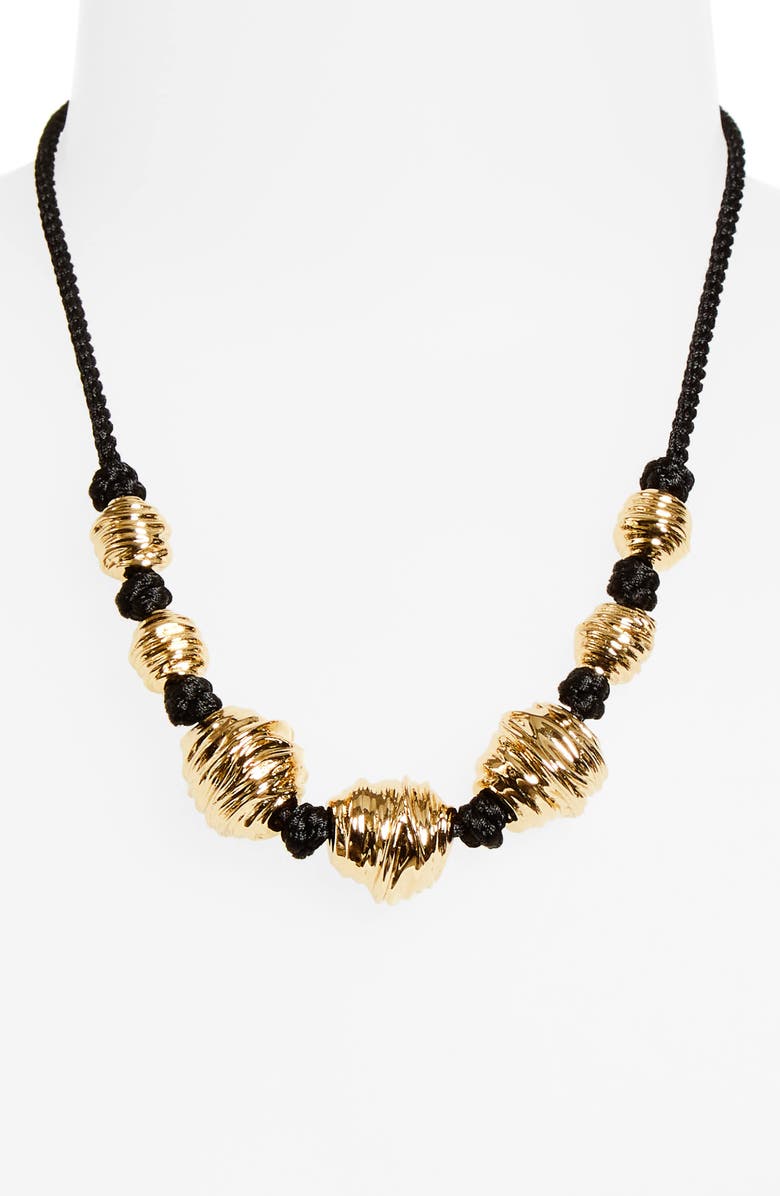 Saint Laurent YSL Tassel Passementerie Necklace, Alternate, color, Nero