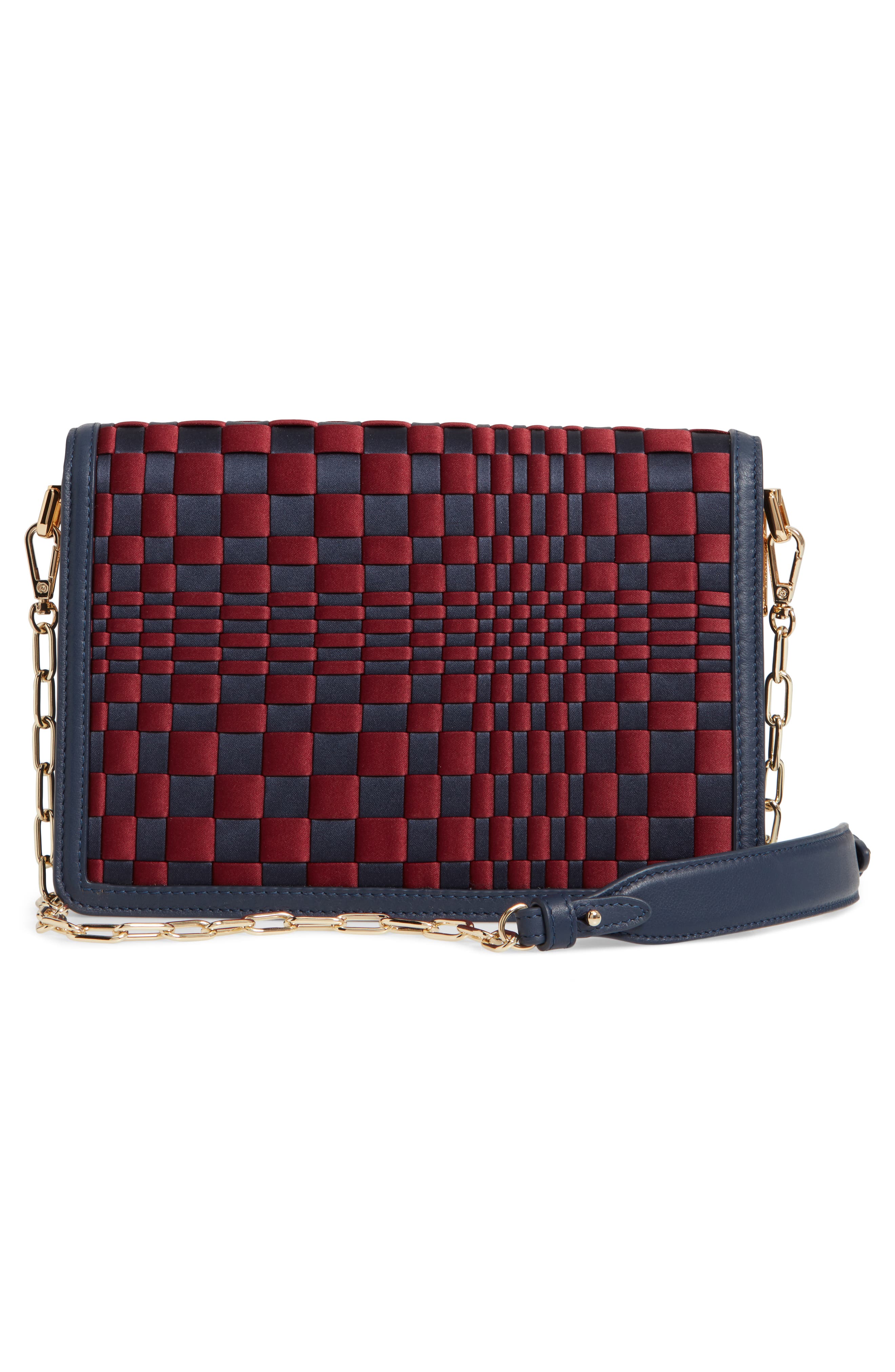 Strathberry Weave East/West Satin & Leather Crossbody Bag, Alternate, color, 