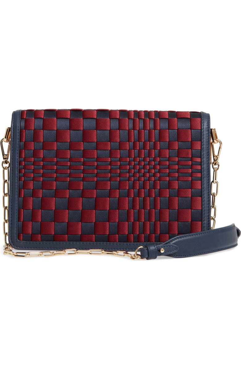 Strathberry Weave East/West Satin & Leather Crossbody Bag, Alternate, color,
