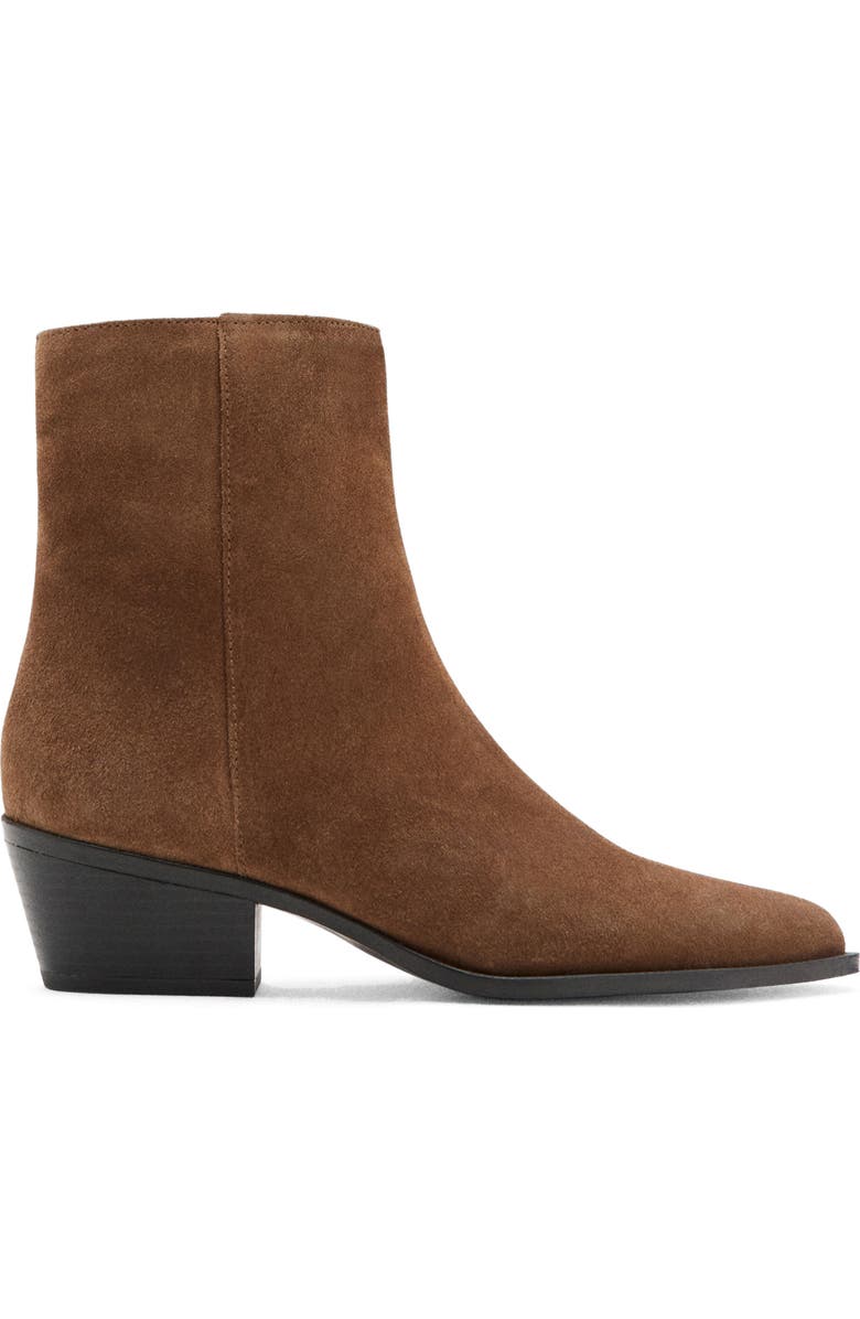 MANGO Suede Bootie, Alternate, color, Medium Brown