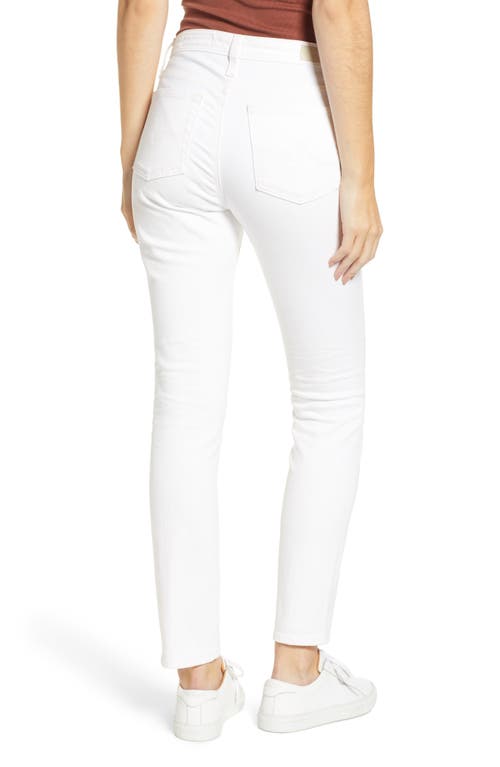Ag Mari High Waist Slim Straight Leg Jeans In 01 Year Tonal White