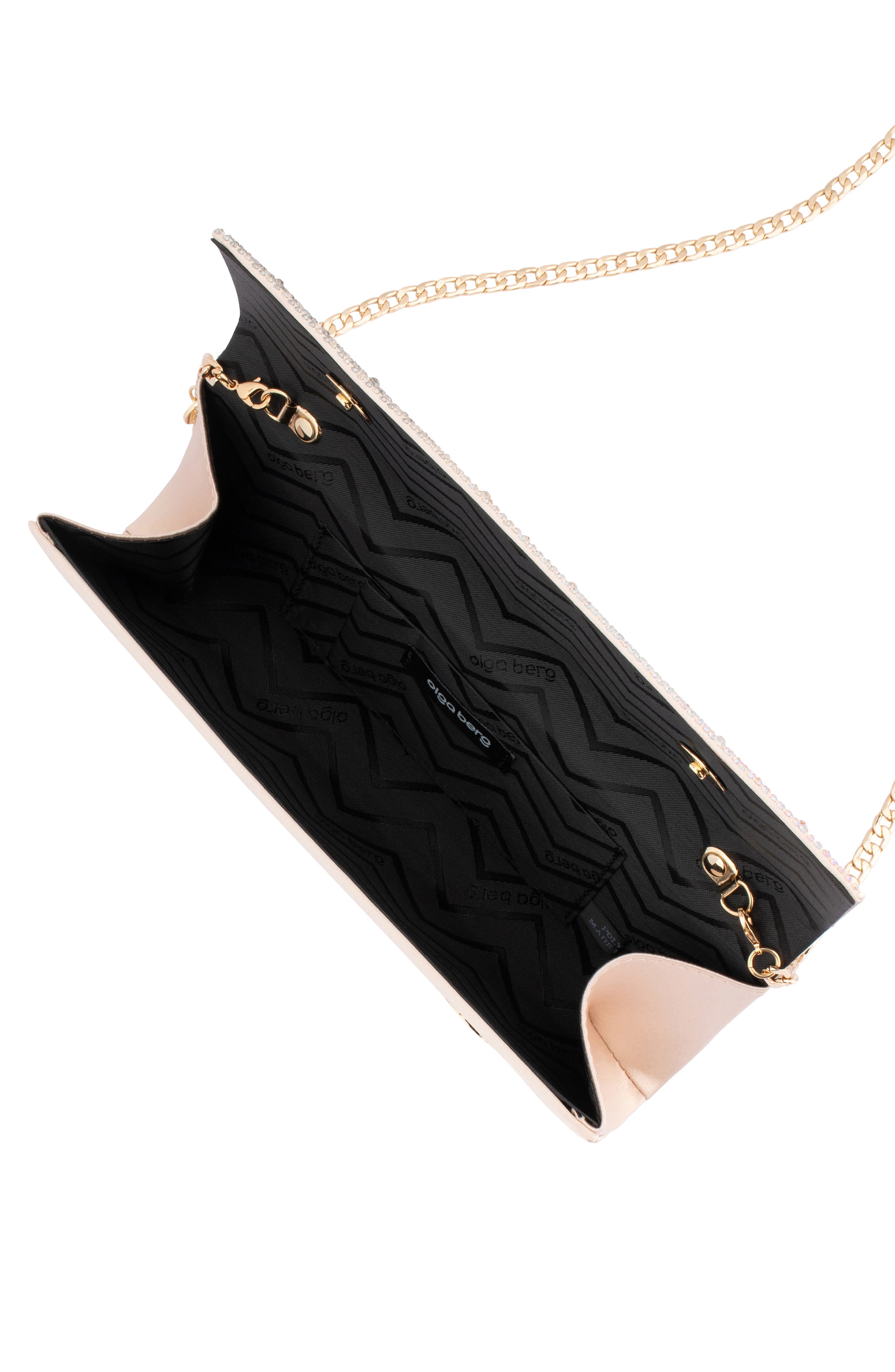 Olga Berg Camille Ombré Hot Fix Crystal Clutch, Alternate, color, Blush
