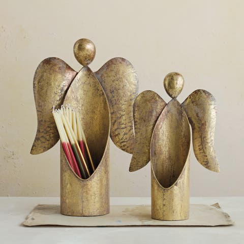 Antique Iron Angel Figurine