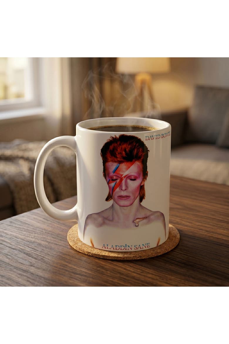 11 oz David Bowie Aladdin Sane Ceramic Mug, Alternate, color, White