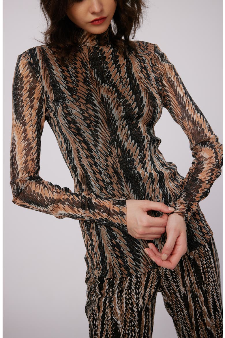 Remy Double Layer Top, Alternate, color, FEATHER BOA MED