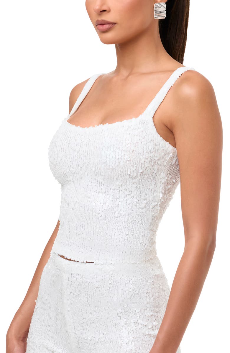 Naked Wardrobe Sequin Embellished Tank Top, Alternate, color, White