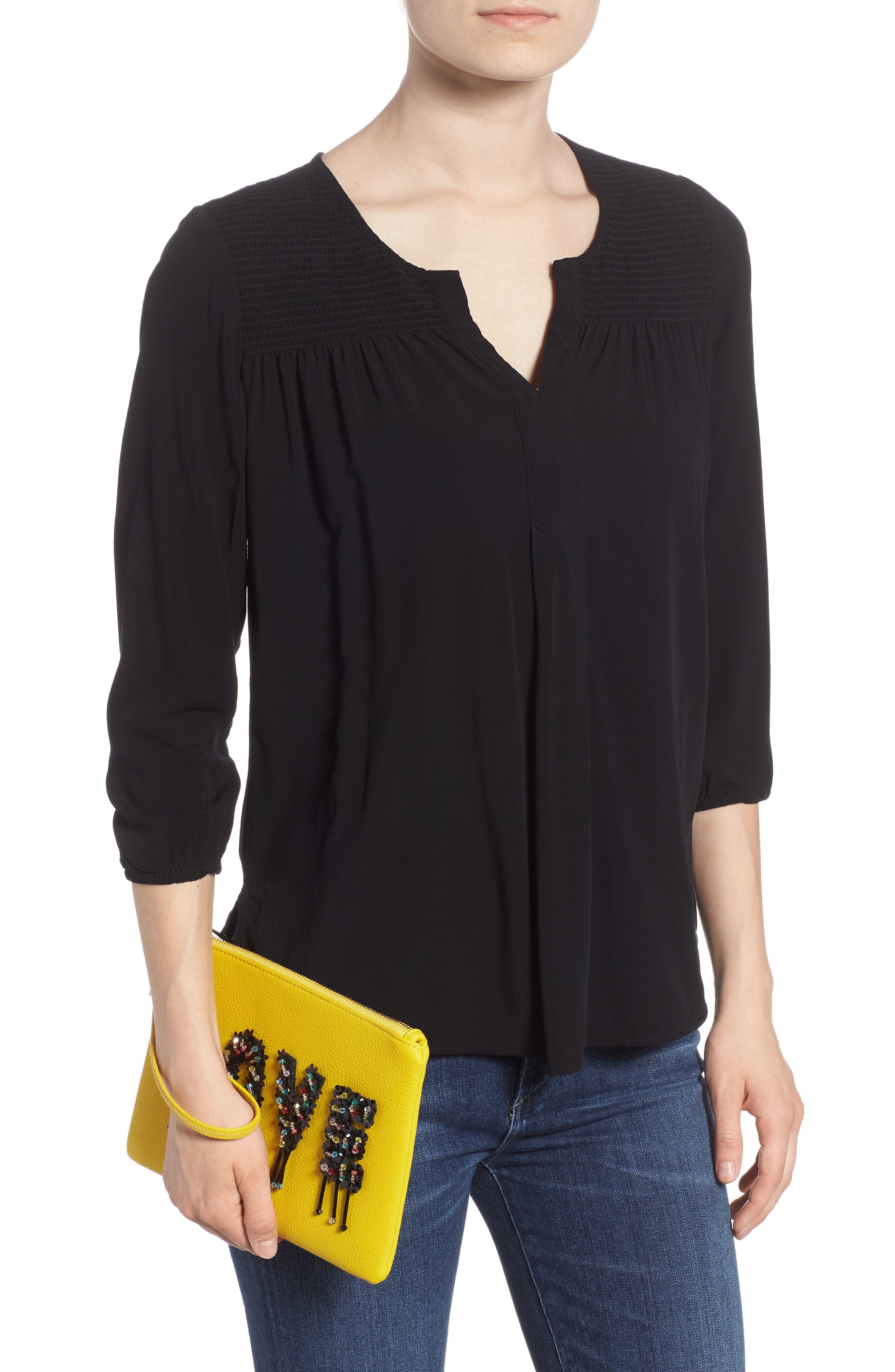 Sondra Roberts Love Embellished Faux Leather Wristlet, Alternate, color, 