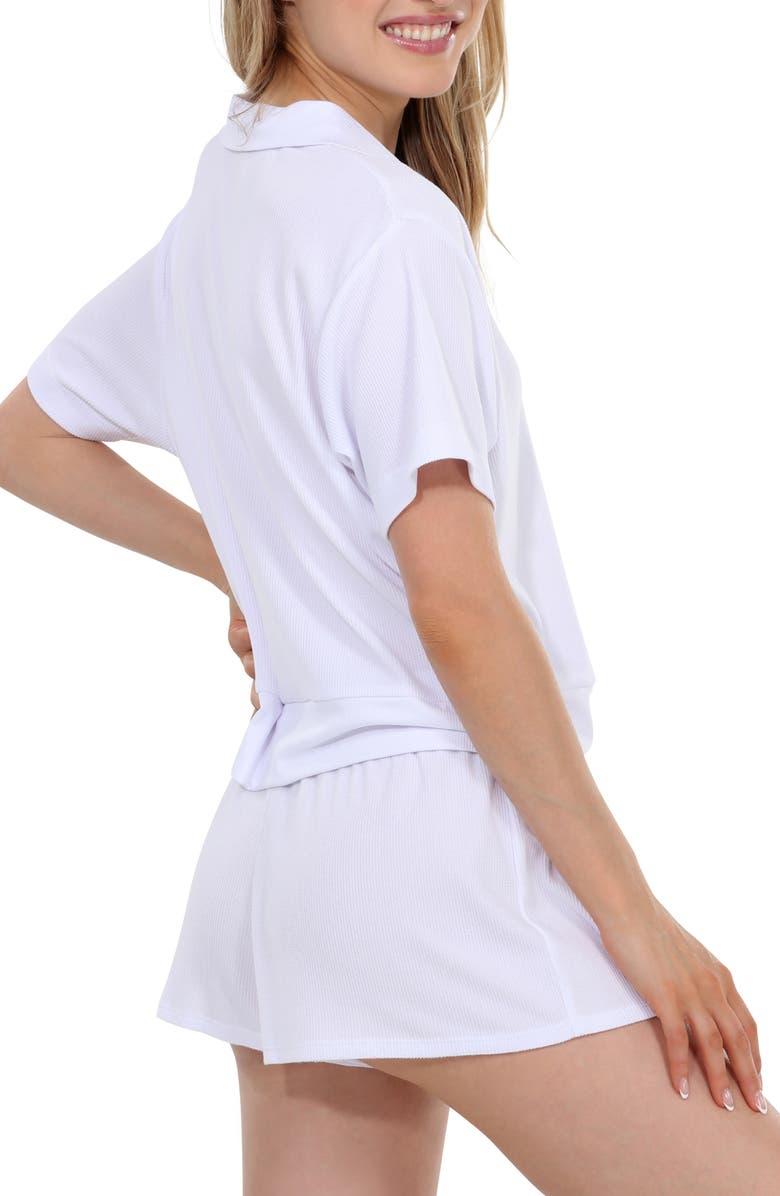 Honeydew Coffee Club Waffle Knit Short Pajamas, Alternate, color, White