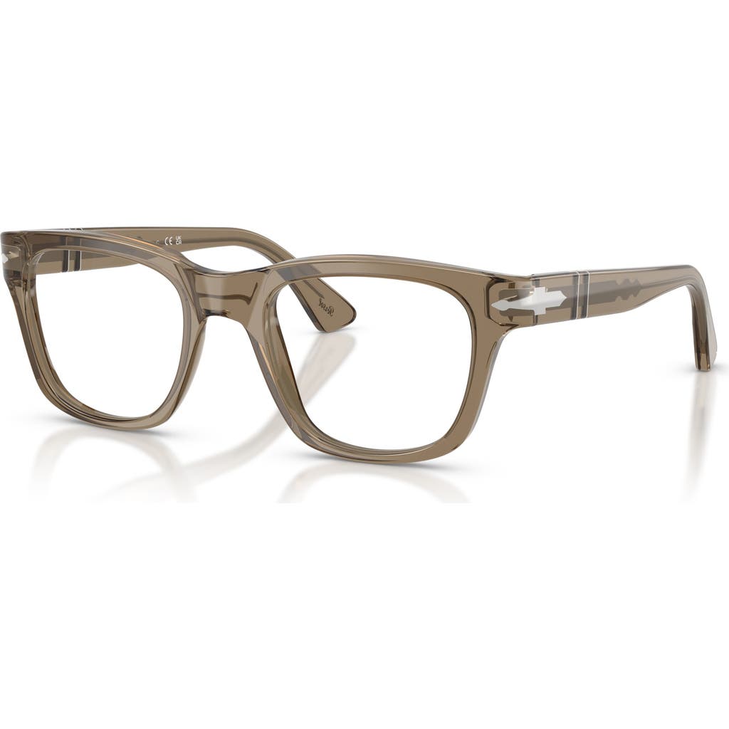 Persol 51mm Square Optical Glasses In Metallic