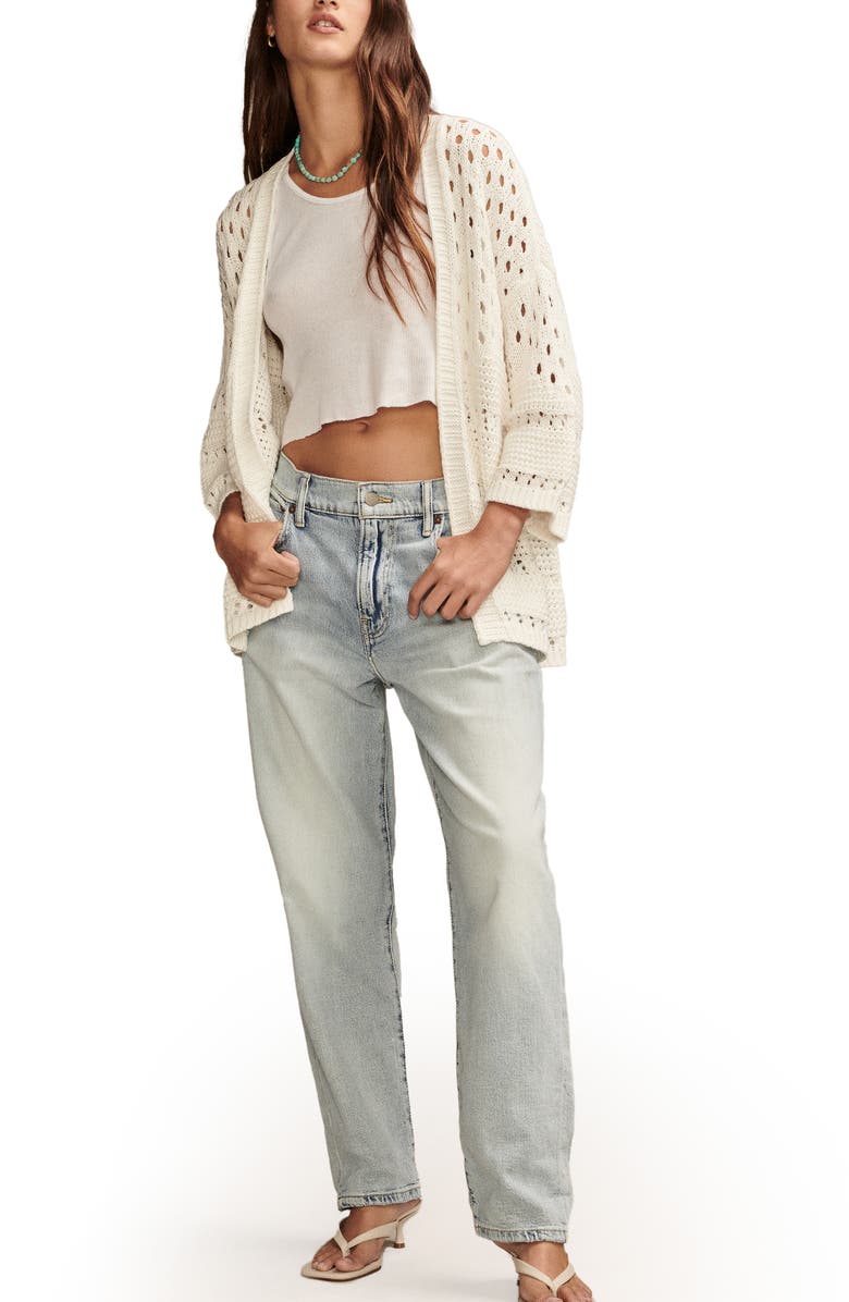 Lucky Brand Open Stitch Swing Cardigan, Alternate, color, 