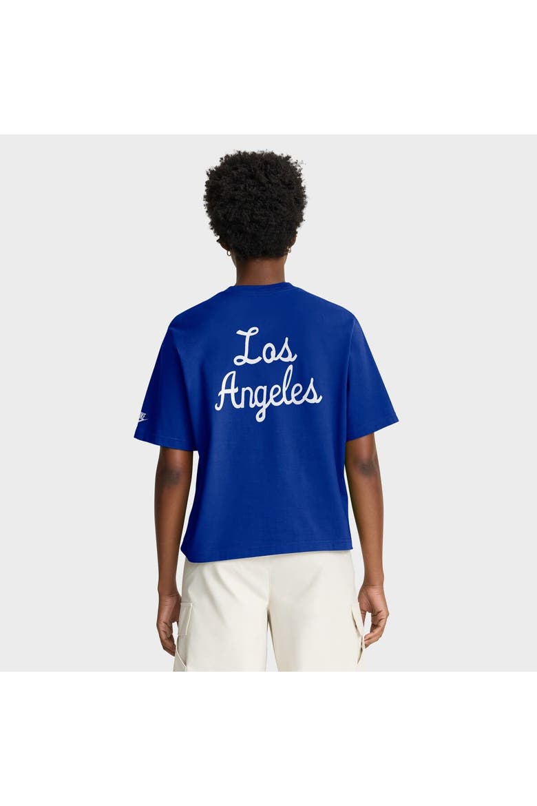 Women's Nike Royal Los Angeles Rams Rewind Pocket Boxy T-Shirt, Alternate, color, Royal