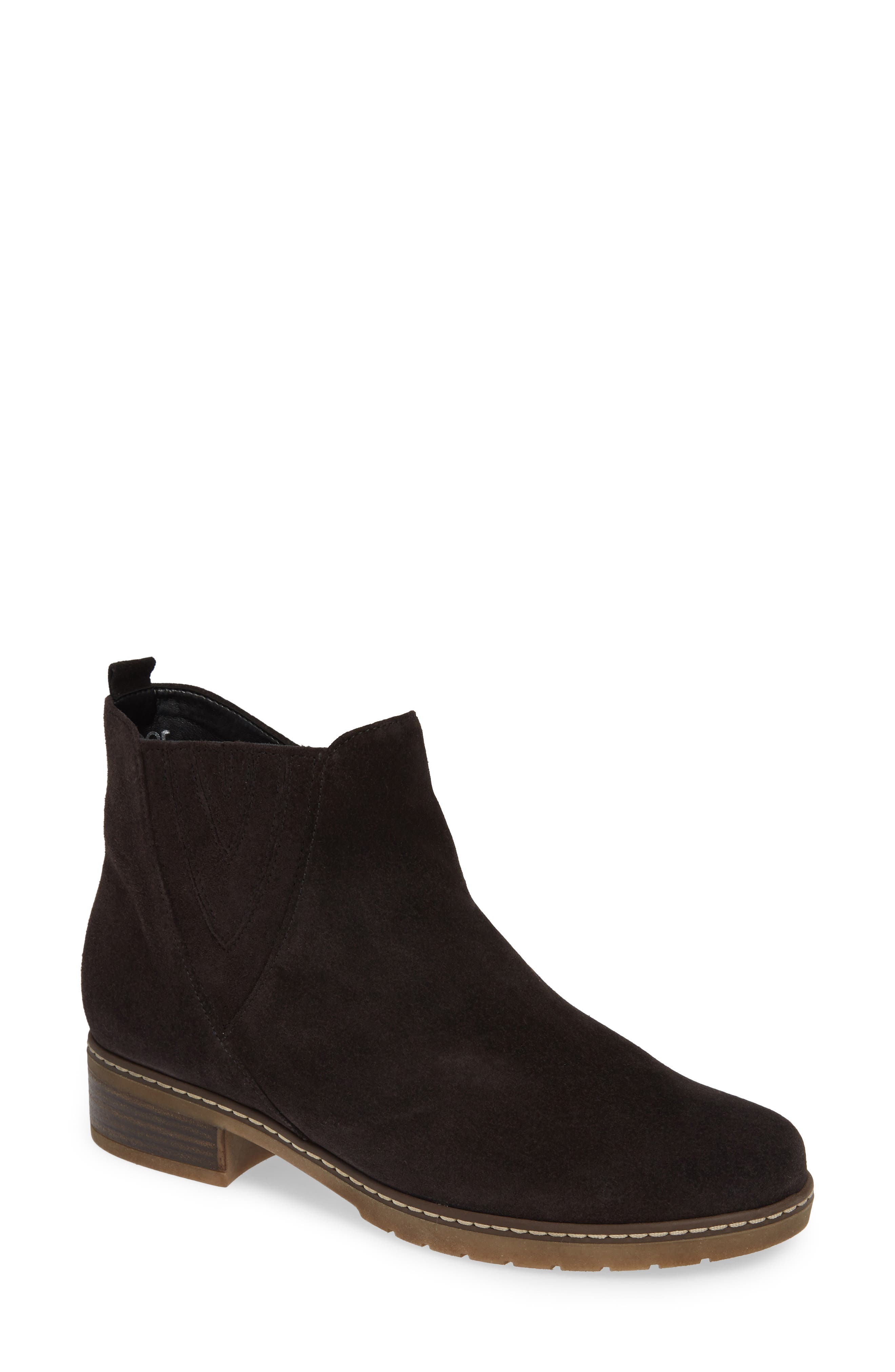 Suede Bootie, Main, color, DARK GREY SUEDE