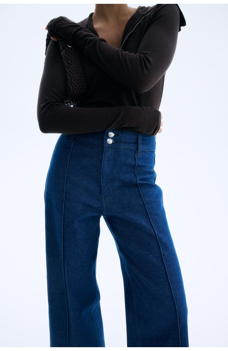 H&M Wide High Ankle Jeans, Alternate, color, Blue