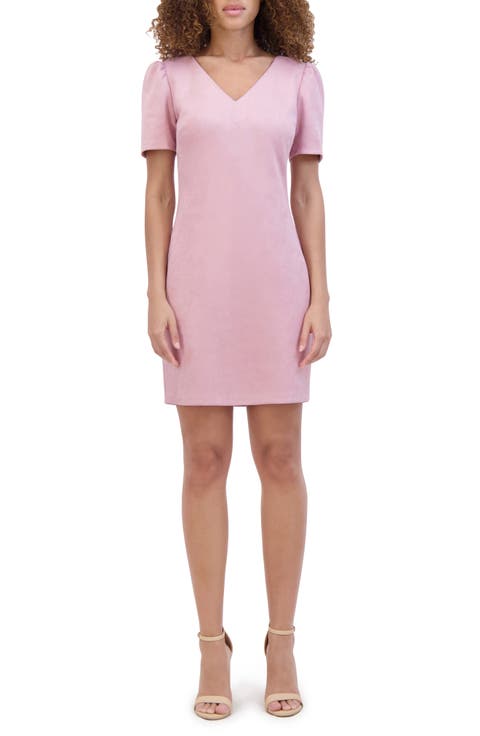 Stretch Faux Suede Shift Minidress