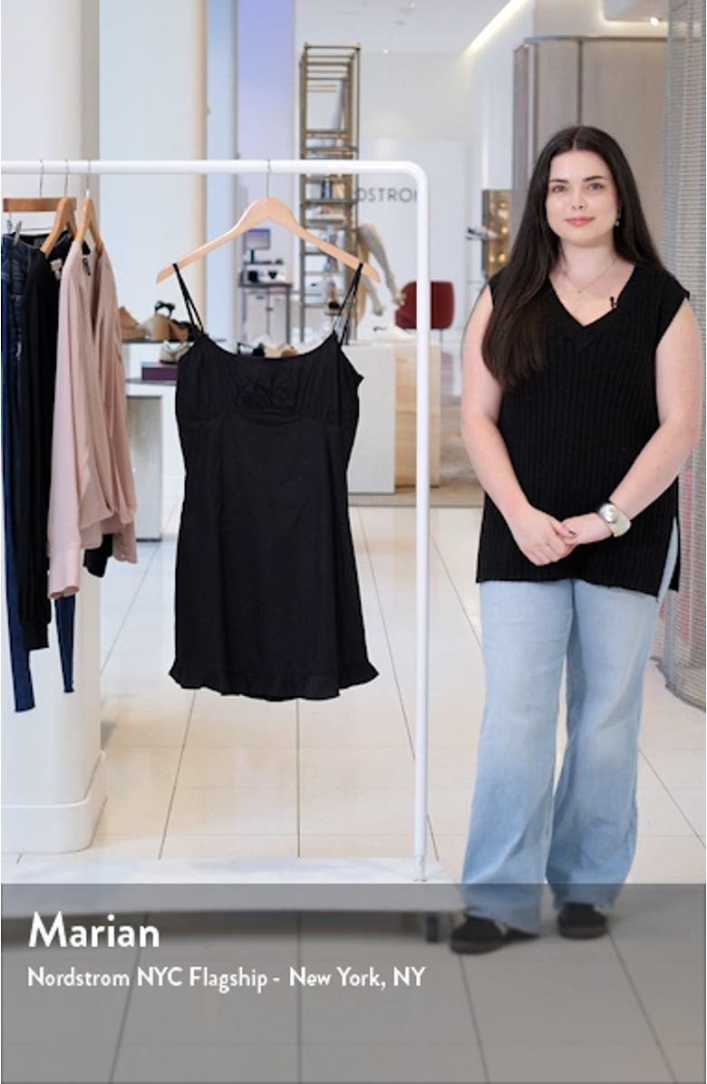 Ruffle Hem Open Back Cotton Minidress, sales video thumbnail