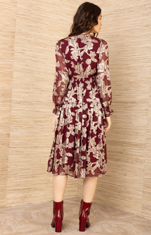 Hale Bob Raquel Silk Dress In Brown