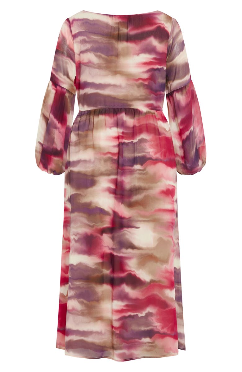 City Chic Romance Balloon Sleeve Maxi Dress, Alternate, color, Symphony