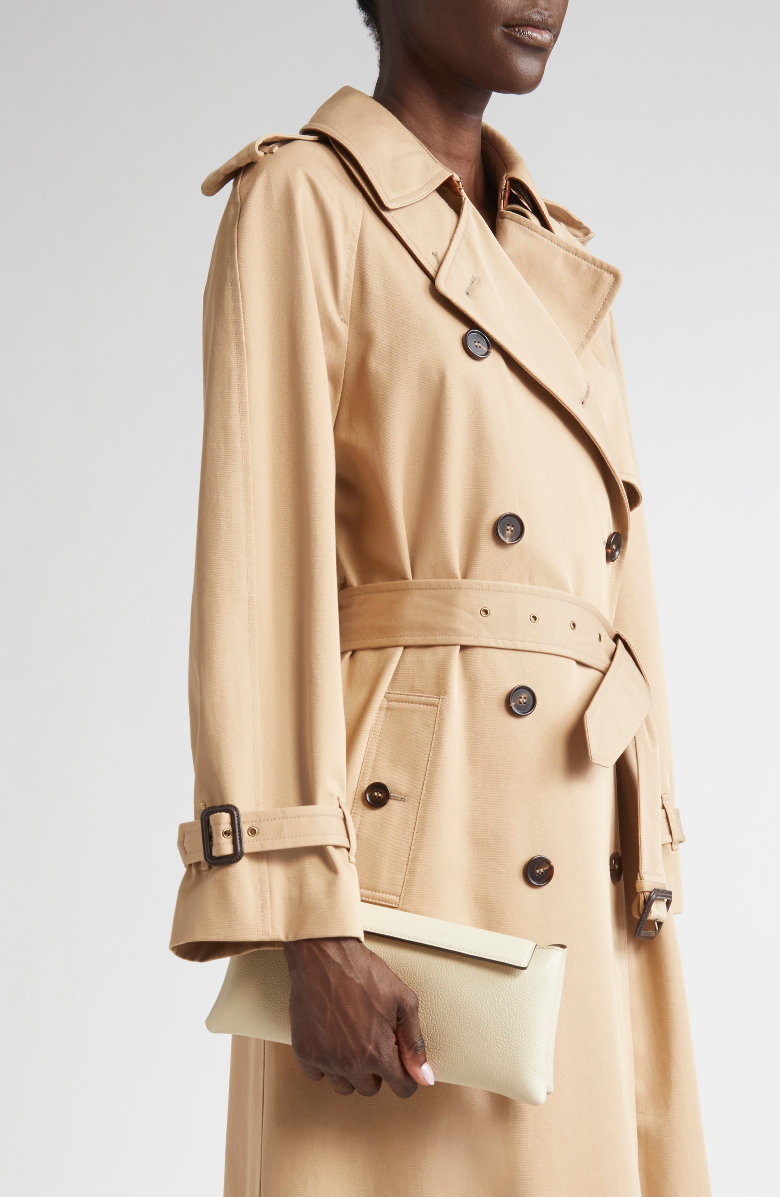 Ree Projects Elieze Leather Clutch, Alternate, color, Beige